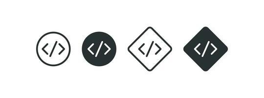 Code icon. Code html signs vector