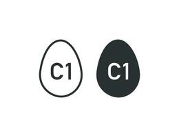 huevo calificación c1 icono. huevos vector
