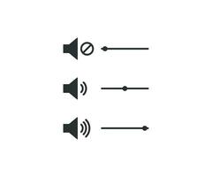 Volume control icon set. Level sound control illustration symbol. Sign mute music vector