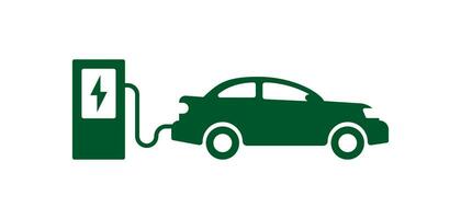 Electric car refueling icon. Electrical fuel car vector