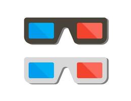 Cinema 3d glasses icon. Paper glasses illustration symbol. Sign spectacles movie vector