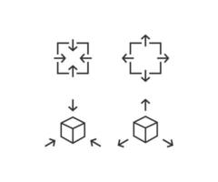 Scale icon set. Contains icons resize illustration symbol. Sign zoom object vector