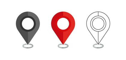 Location icon set. Pin, pointer illustration symbol. Sign navigation map vector