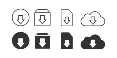 descargar archivos icono colocar. subir botones ilustración símbolo. firmar teléfono documento subir vector