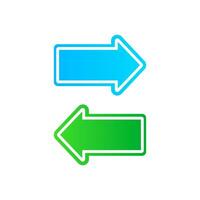 Left green, right blue gradients arrows. Vector illustration desing.