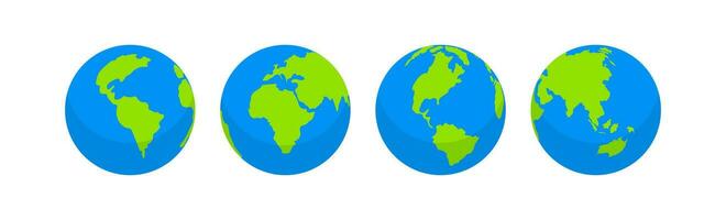 Globe map icon set. Earth map illustration symbol. Sign geography travel and exploring vector