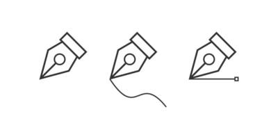 Pen tool icon. Computer pen illustration symbol. Sign curve control points vector