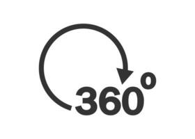 360 graduce icon. Circle arrow symbol. Sign 360 vector flat.