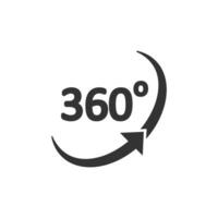 360 degrees icon. Developed angle symbol. Sign geometry vector. vector