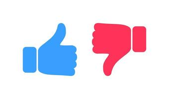 I like, dislike the icon set. Thumb up and down symbol. Sign good and bad choice vector. vector