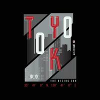 Tokyo japan illustration typography. perfect for t shirt design vector