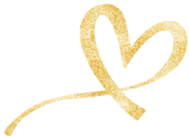 Happy Valentine Day with Gold Glitter Outline Heart png