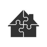 House puzzle icon. Jigsaw symbol. Sign prefabricated home vector. vector