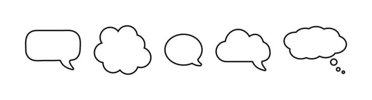 Speech bubbles icon set. Messege symbol. Sign conversation vector flat.