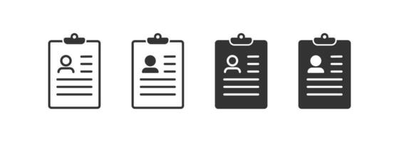 Profile icon. Id resume illustration symbol. Sign accept document vector