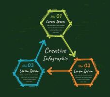 modelo para ciclo diagrama, grafico, presentación y redondo cuadro. negocio concepto con 3 igual opciones, partes, pasos o procesos. vector