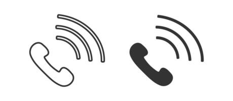 Handset icon. Retro telephone symbol. Sign call vector flat.