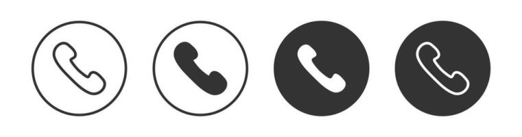 Handset icon set. Retro telephone symbol. Sign phone vector flat.