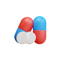 medicine pills and antibiotics capsule 3d icon pharmacy concept png
