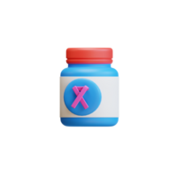 pharmacy health tablet pharmaceutical bottle 3d icon rendering png