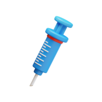 Syringe for medical injection, vaccination. Medicine, medical equipment concept. 3d rendering icon png