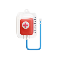 medicine blood plasma transfusion injection bag 3d illustration rendering png