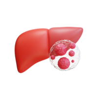 fegato cancro epatoma , epatocellulare carcinoma, cause e trattamento. 3d illustrazione icona png