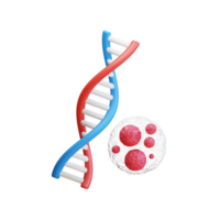 dna 3d ilustração ícone com haste célula png