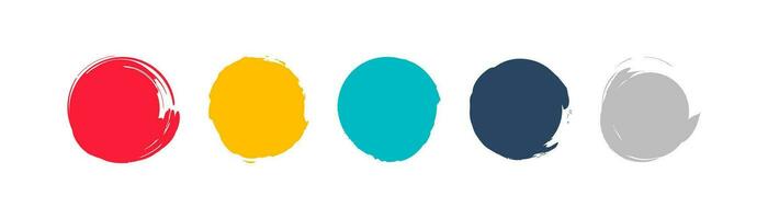 Colored circles painted with paint icon set. Daub with a brush symbol. Sign stain vector. vector