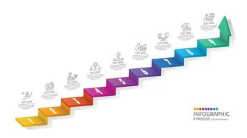 Bar chart rectangular 3d and icons for your Business reports and financial data presentation. vector