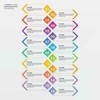 Infographic process design with icons and 16 options or steps. vector