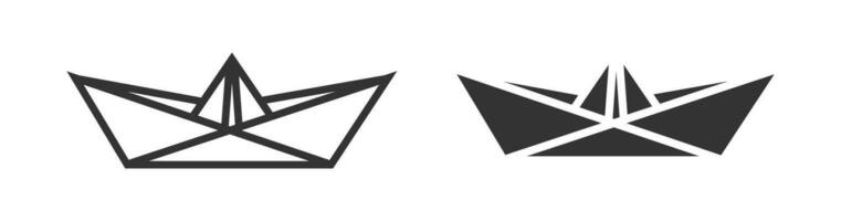 Paper boat icon. Shape origami symbol. Sign drawing vector. vector