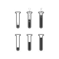 prueba tubo icono. química herramienta símbolo. firmar laboratorio instrumento vector. vector