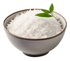 AI generated Bowl of white jasmine rice on transparent. Ai Generated png