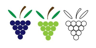 uvas icono. azul, verde y blanco frutas símbolo. firmar naturaleza vino vector. vector