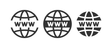 WWW web icon. Internet site symbol. Sign globe app button vector. vector