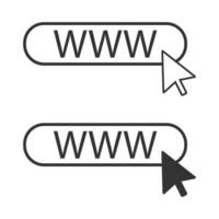 WWW icon. Website symbol. Sign mouse arrow cursor vector. vector