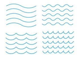 Waves icon. Blue sea ornament illustration symbol. Sign line ocean vector. vector