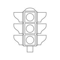 Traffic light on a white background. Road semaphore. Sketch for children's coloring book, vector