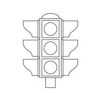 Traffic light on a white background. Road semaphore. Sketch for children's coloring book, vector