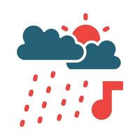 Rain Glyph Two Color Icon Design vector