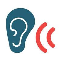 Listening Glyph Two Color Icon Design vector