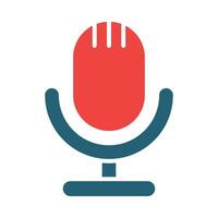 Microphone Glyph Two Color Icon Design vector