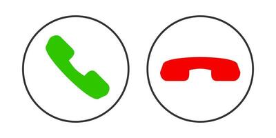 Phone call icon.  Green and red yes no  buttons symbol. Sign smartphone vector. vector