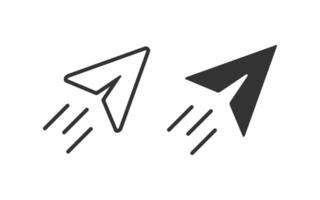 Flying paper plane icon. Messege symbol. Sign newsletter vector. vector