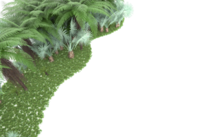 forêt réaliste isolée sur fond transparent. rendu 3d - illustration png