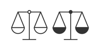 Scale of justice icon. Balance symbol. Sign scales vector. vector