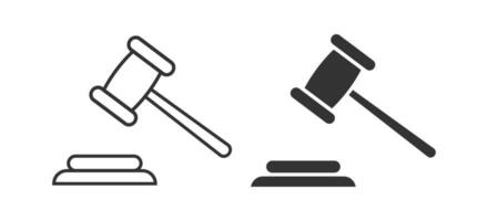 Judge's gavel icon. End of sitting symbol. Sign wood hammer vector. vector