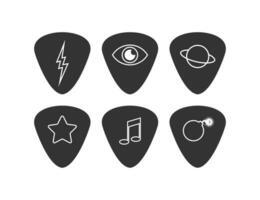 Guitar pick set icon. Mediator for playing the guitar symbol. Sign plectrum vector. vector