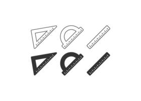 School tool kit icon. Protractor, ruler, square symbol. Sign drawing instrument vector. vector